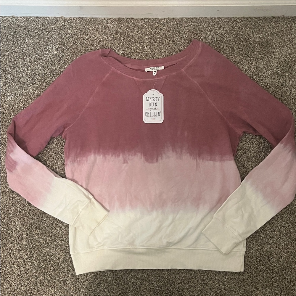 Women's Pink and White Sweatshirt